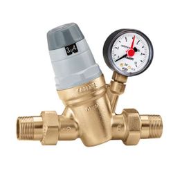 reduceerventiel monoblokpatroon + manometer 1/2 pmax 25bar caleffi
